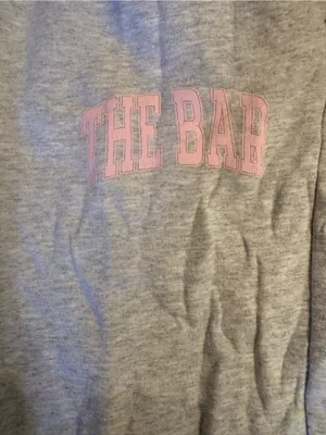 The Bar Varsity Sweatpants Grey Pink Logo Size Medium EUC SIZE SOLD OUT ONLINE thumbnail 3