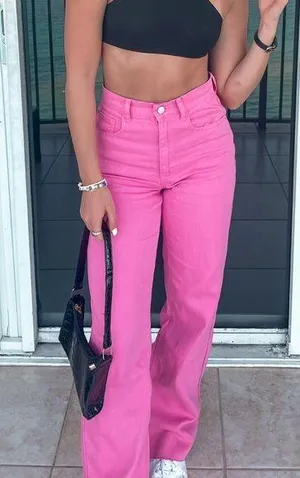 SheIn Pink Jeans thumbnail 1