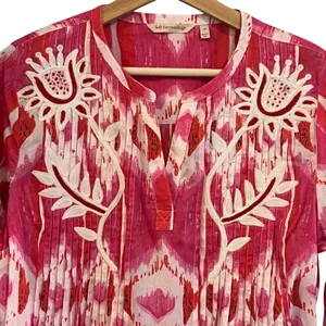 Soft Surroundings Womens Ikat Tunic Dress Size M Embroidered Beach Resort Boho thumbnail 3