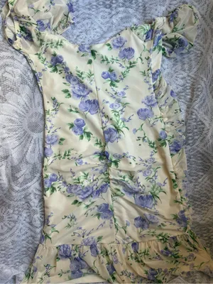 ASOS Cream Dress with Lavender Floral Pattern thumbnail 2