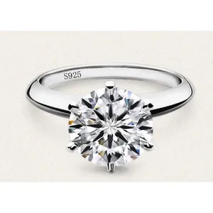 2 Carat‎ Platinum Solitaire Simulated Diamond Engagement Wedding Ring, Size 10 thumbnail 4