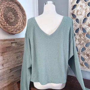 Aeropostale Women's Sage Green Crew Neck Sweater thumbnail 3