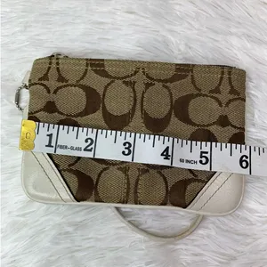 COACH Brown Signature Canvas Wristlet thumbnail 7