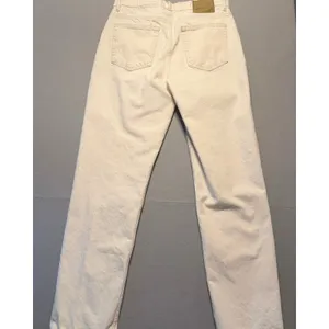 Zara Origins Straight Leg Denim Jeans Cream Off-White Women Size 31 thumbnail 8