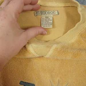 Vintage Vail‎ Colorado Terry Cloth Cotton Crewneck Sweatshirt Mustard Yellow thumbnail 4