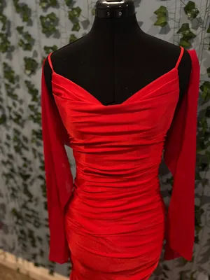 Red floor length gown Size XS thumbnail 5