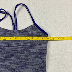 Lululemon Power Y Tank Top Women’s Size 4 Purple Gray Stripe Built In Bra thumbnail 5