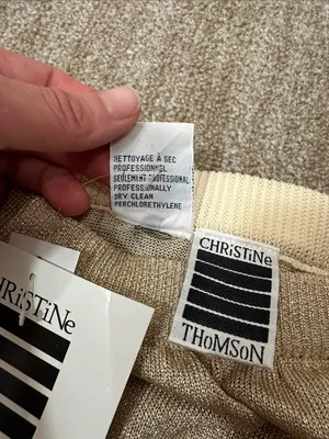 Christine Thomson Gold Unlined Deadstock Midi Skirt Vintage Women Size Medium thumbnail 6