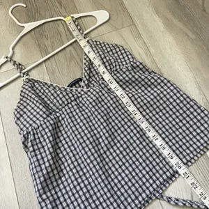 Brandy Melville Tank Top edith cotton plaid crop womens Gray (one size) coquette thumbnail 5