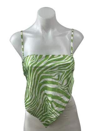 Princess Polly Miss Lexi Green Zebra Sleeveless Square Neck Bandana Tank Top 8 thumbnail 1