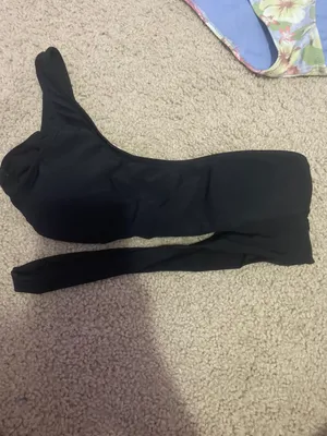 SheIn one shoulder black bikini top thumbnail 2