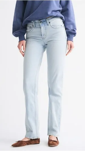 ABERCROMBIE 90s Straight Mid Rise Jeans thumbnail 1