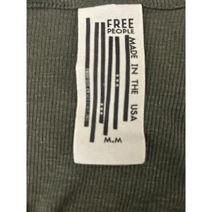 Free People Made in the USA Olive Green Ribbed Slub Knit Swing Tank Top Size M thumbnail 5