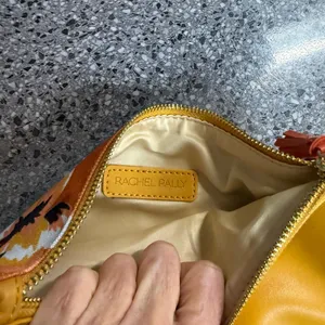 Rachel Pally Yellow Reversible Fold-Over Clutch with Orange Floral Panel thumbnail 11