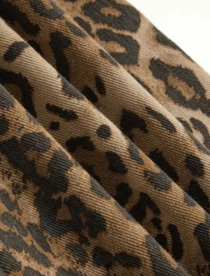 Leopard Print Flare Jeans Multi Size 4 thumbnail 5