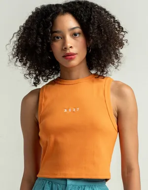 Roxy Roxify Orange Ribbed Cropped Tank thumbnail 1