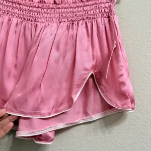 Anthropologie Pink Rose‎ Satin Smocked Waist Shortie Shorts Size XXS NWT thumbnail 6