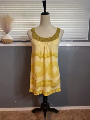 Language Language Y2K Retro Mod Floral Tank Top Medium Crochet Neck thumbnail 2