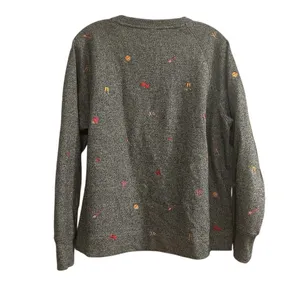 Lou & Grey Women's Gray Heart‎ Emoji Fleeceback Crew Neck Sweatshirt Size L thumbnail 3