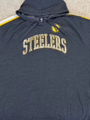 NFL Team Apparel Pittsburgh Steelers Hoodie Women’s XXL Charcoal Gray Logo NEW thumbnail 1