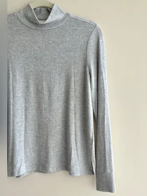 Lucky Brand Mockneck Heather Grey Cozy Stretch Sweater Top, Size Small thumbnail 3