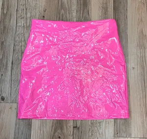 SHEIN hot Pink leather mini Barbie skirt size XS thumbnail 1