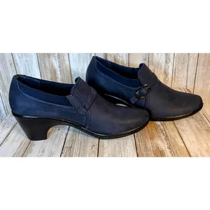Easy Street Comfort Wave Pumps Womens 9M Navy Blue Excellent‎ Buckle Block Heel thumbnail 2