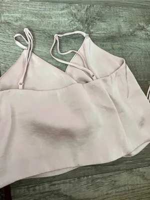 Aritzia Wilfred Blush Pink Satin Ruched Cami Top thumbnail 7
