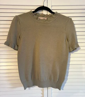 Philosophy Olive Green Short Sleeve Sweater thumbnail 1