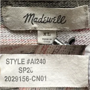 Madewell Sweater Bubble-Sleeve Crop Top in Rainbow Stripe XL thumbnail 4
