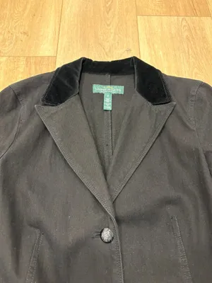 Vtg! 🌟 Lauren Jeans Co🌟 Ralph Lauren Denim Riding Jacket Black Sz M thumbnail 2