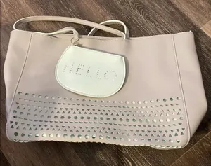 NWT Bath & Body Works Gray Blue Tote & Change/ Makeup Bag thumbnail 1