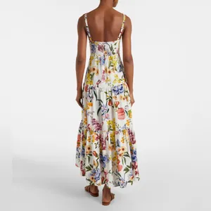 Farm Rio Off-White Greek Garden Lenzing™ Ecovero Euroflax Maxi Dress, Small,$260 thumbnail 6
