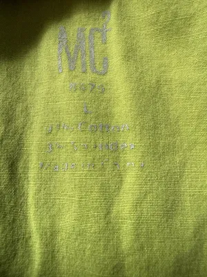 MC2 lime green and blue floral short sleeve v-neck scrub top front pockets L thumbnail 7