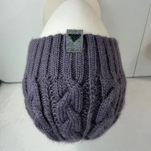 Adidas OSFM Beanie Hat Cable Knit Logo Patch Acrylic Purple‎ Gorpcore Outdoor thumbnail 2