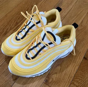 Size US 8 Wmns Nike Air Max 97 Topaz Gold White Taxi Sneakers Trainers 921733 thumbnail 1
