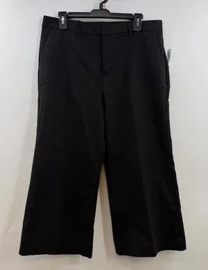 Old Navy Cropped Plus Court Pants 12 Black NWT High Rise Wide Leg thumbnail 1