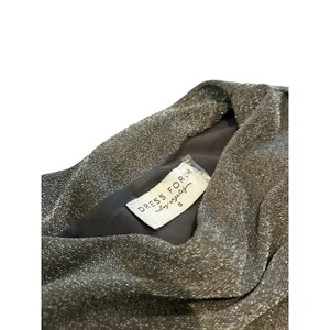 Dress Forum Los Angeles Metallic Shimmer Ruched Mock Neck Midi Dress Silver Gold thumbnail 3