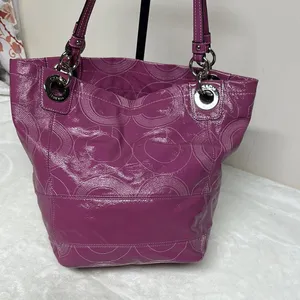 Coach Pink Tote Bag with Signature Design thumbnail 5