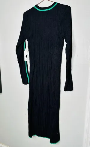 DAILY PRACTICE ANTHROPOLOGY Long-Sleeve Black Green Sporty Sweater Dress NWT XL thumbnail 10