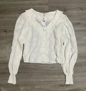BB Dakota Steve Madden Floral/ Lace White Blouse thumbnail 1