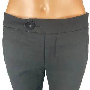 Mango Blue Career Mid Rise Ankle Stretch Straight Leg Pockets Trouser Pants Sz 2 thumbnail 4