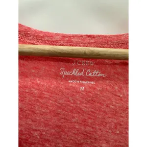 J.Crew Top Women MEDIUM Orange Speckled Cotton Short‎ Sleeve Round Neck T-Shirt thumbnail 3