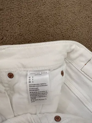 American Eagle White Jean Shorts thumbnail 3