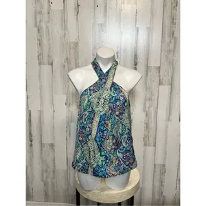 Green and blue blouse size medium Green thumbnail 6