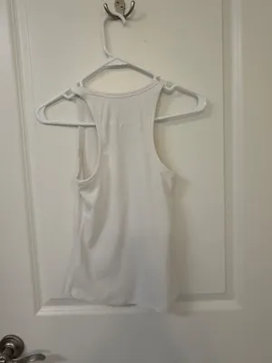 Athleta White Ribbed Racerback Tank XXS | Soft Stretch Athleisure Top thumbnail 5