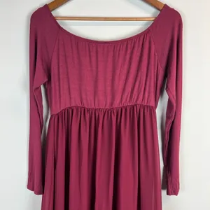 PinkBlush Maxi Dress Womens XL Maroon Off Shoulder Sheer A-Line Unlined Flowy thumbnail 7