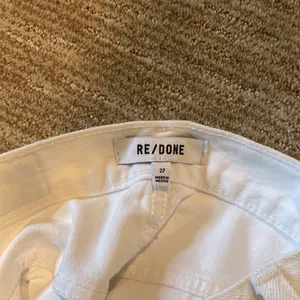 Re/done white denim jeans thumbnail 5