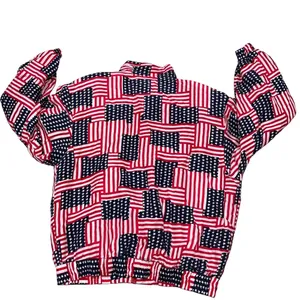 Vintage Lavon American Flag Silk Windbreaker Jacket size Medium thumbnail 4