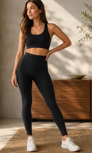 Lululemon Women's Black Solid Ankle Leggings Size 0 Spandex Align Logo thumbnail 1